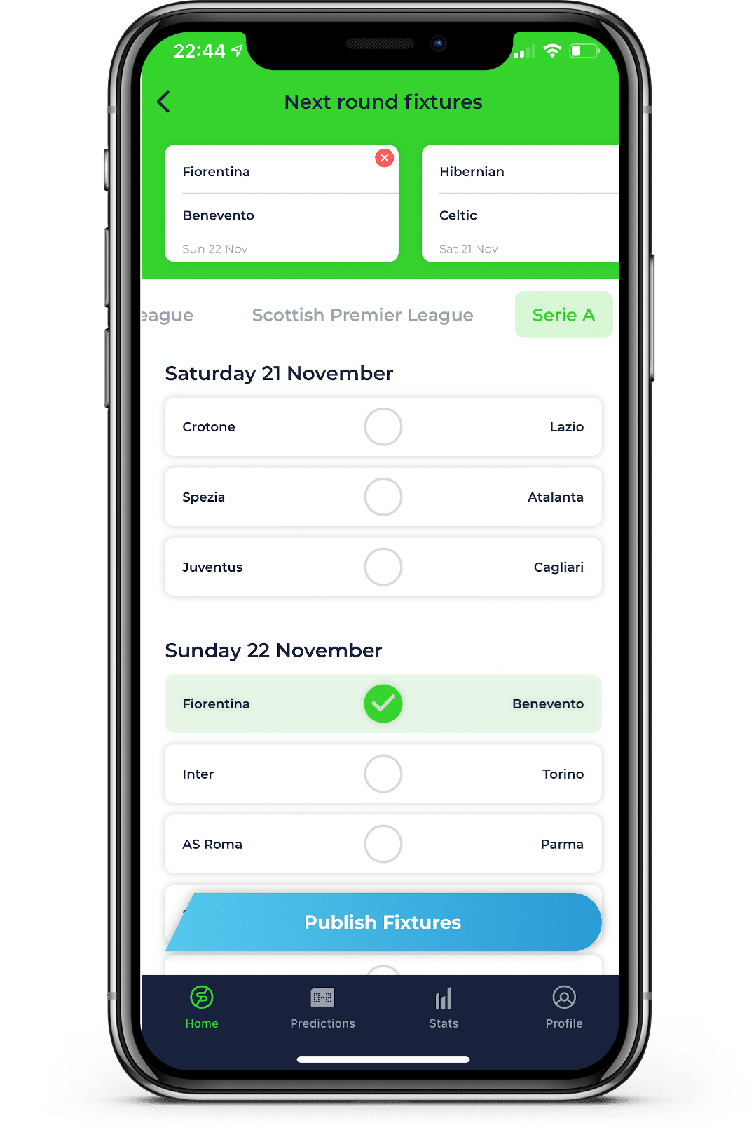 SoccerPots Pick Fixtures